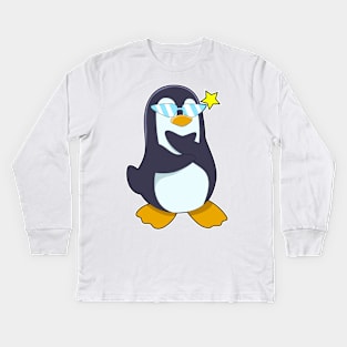 Penguin with Sunglasses Kids Long Sleeve T-Shirt